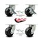 Service Caster 6'' Extra Heavy Duty Phenolic Wheel Caster Set 4 Swivel Locks 2 Brakes, 4PK CRAN-SCC-KP92S630-PHR-SLB-BSL2BSL-2 - alternate 4